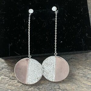 Elegant Kate Spade Silver and Sparkle pave Drop Earrings